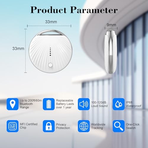 Air Tracker Tag, Smart Tag Bluetooth Tracker Works with Apple Find My 1 White