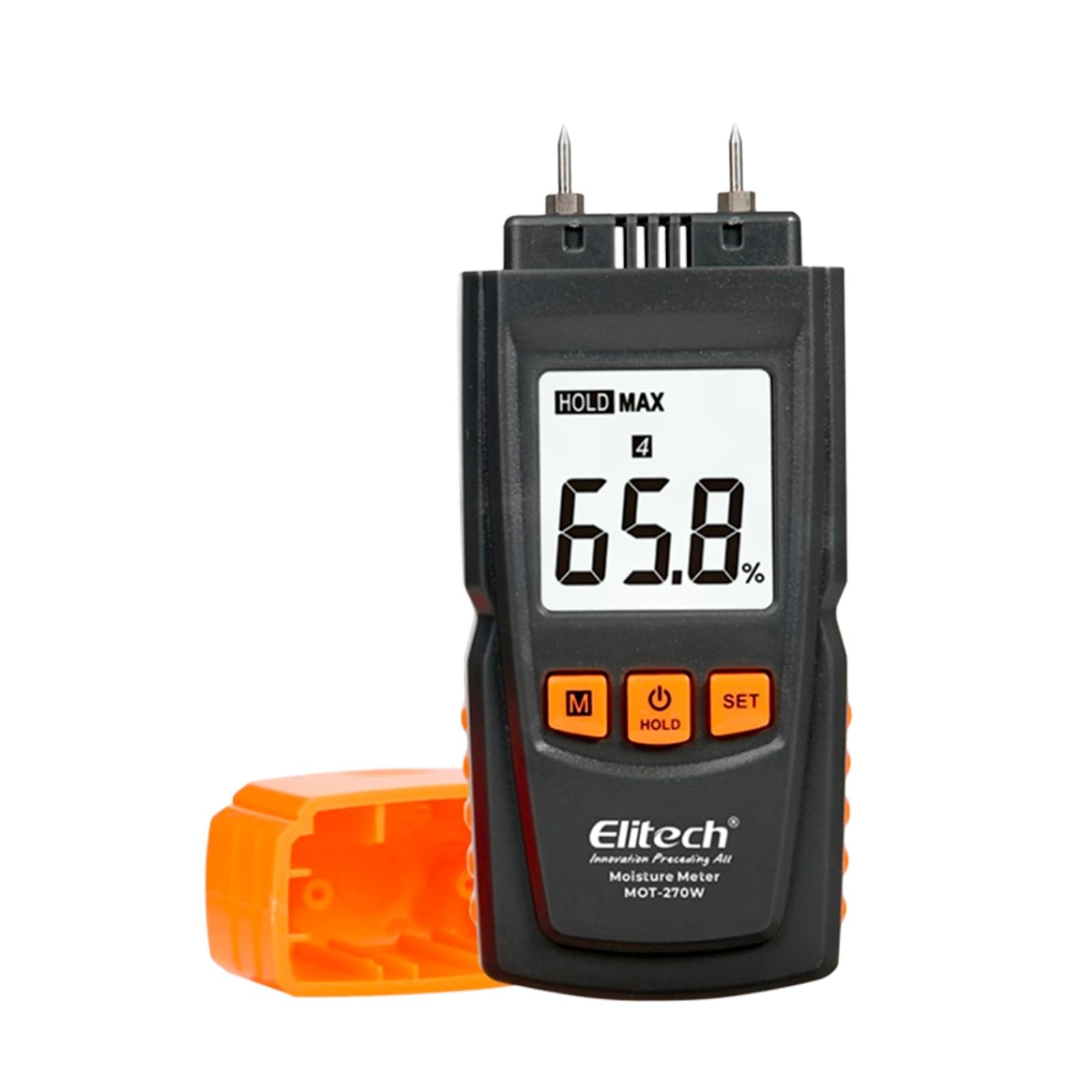 Elitech Digital Moisture Meter Water Leak Detector with Pin Probes, Moisture ...