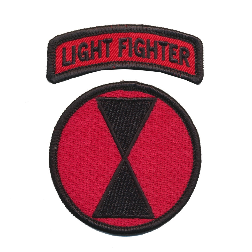 7th Infantry Division Dress patch with Lightfighter Tab - US Ranger-Sniper-EIB