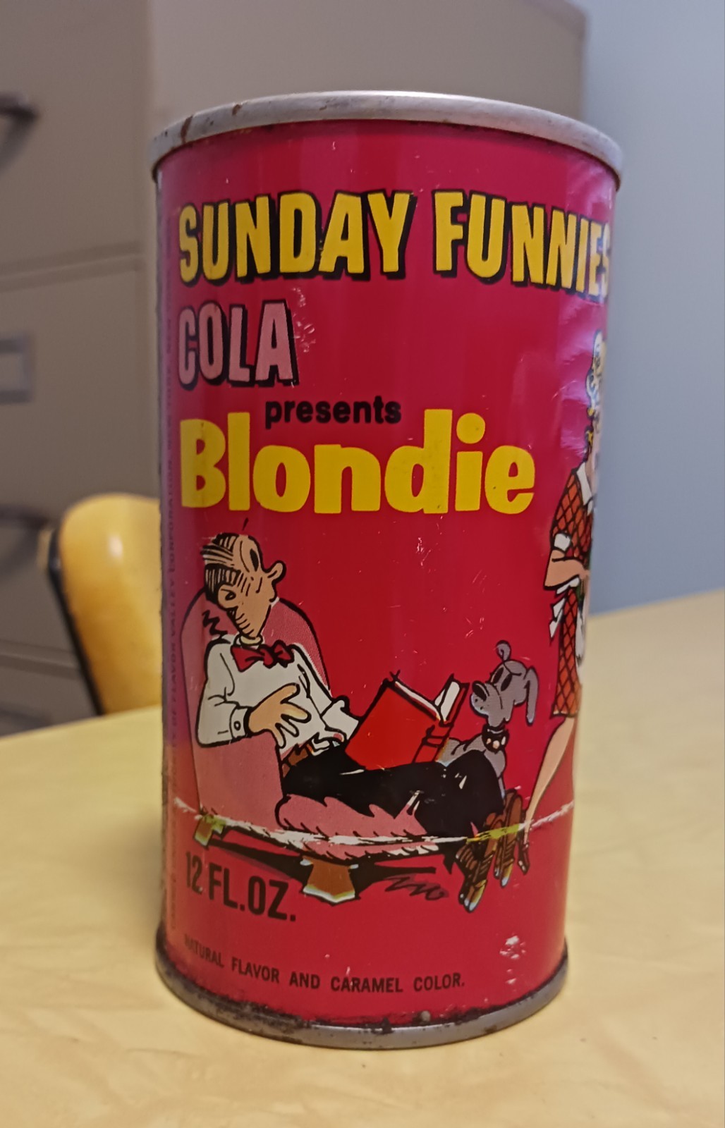 Sunday Funnies Can. Blondie Cola Can. Read Description.