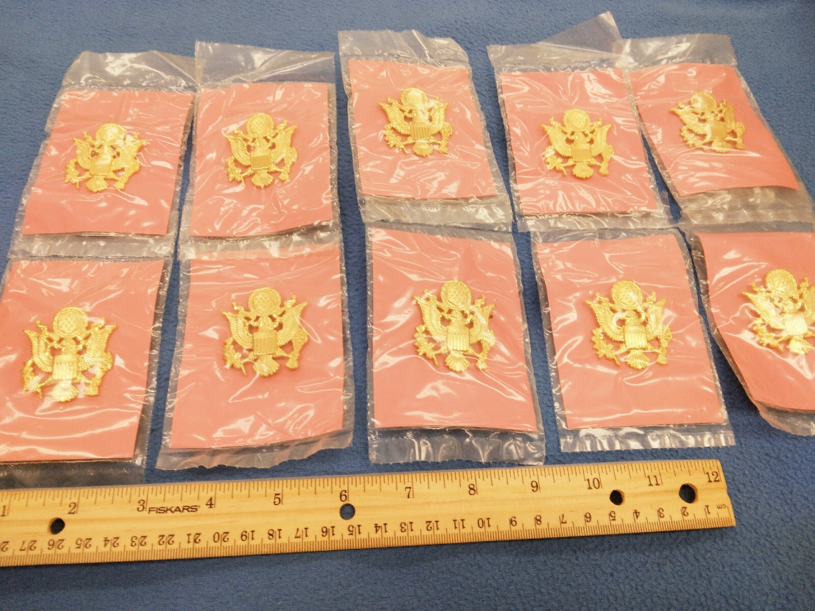 LOT OF 10 - US ARMY FEMALE OFFICER CAP BADGES PINS - NEW SEALED