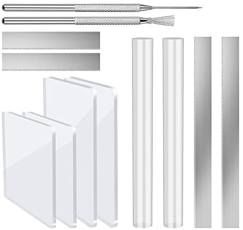 12Pcs Polymer Clay Cutter Tools Set, Acrylic Roller, Ceramic Cutters, Sculpting