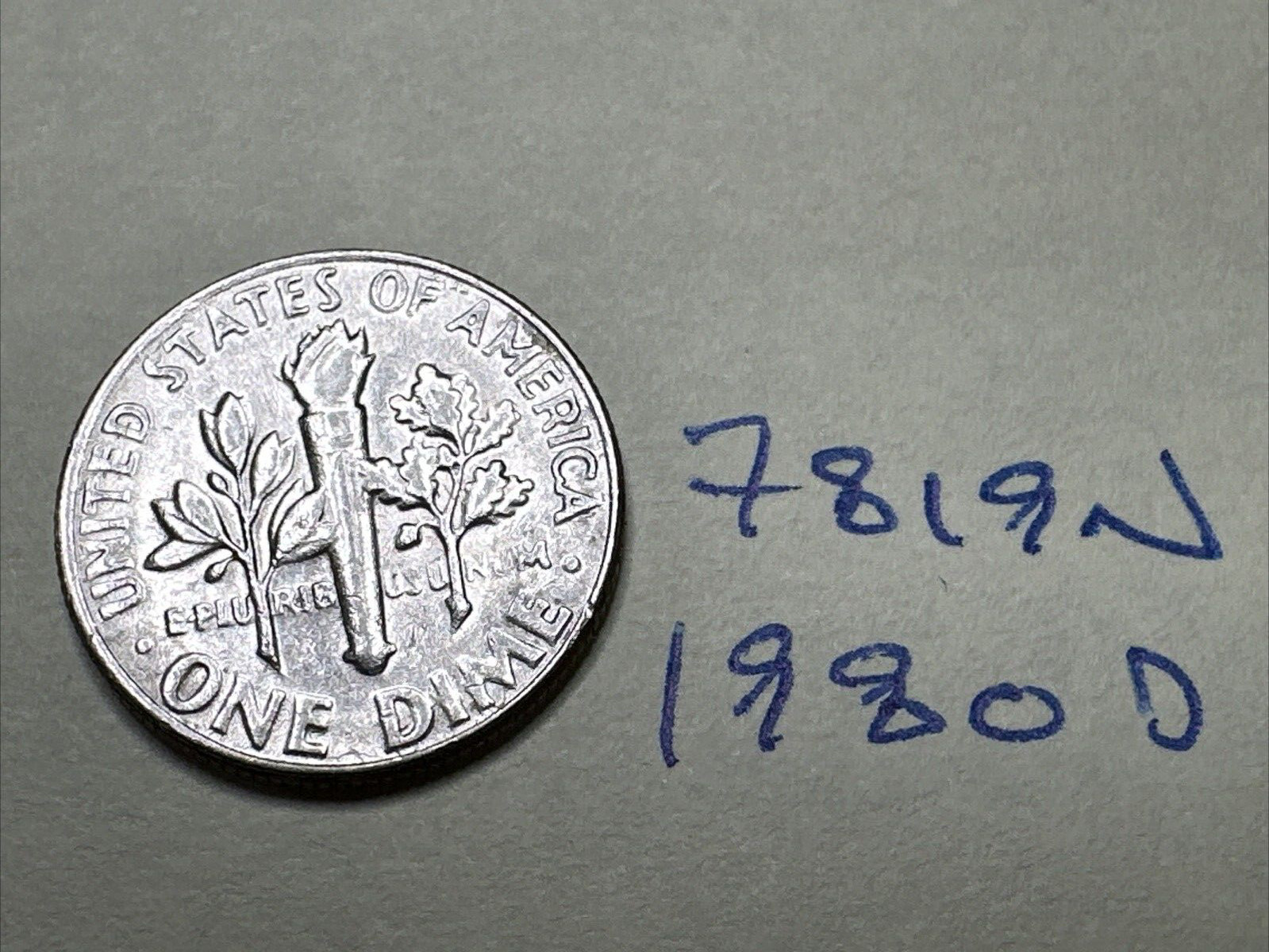 1980 D Roosevelt Dime 10C 7819N