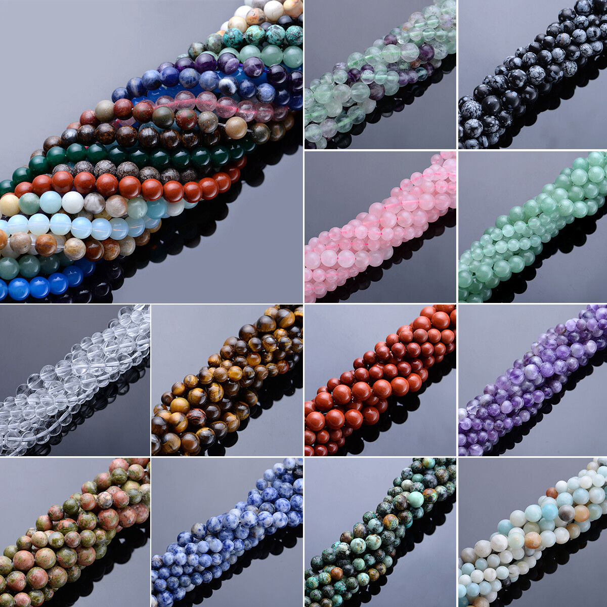 15“ Natural 4/6/8mm Freeform Gemstone Beads For DIY Jewelry Making Strand