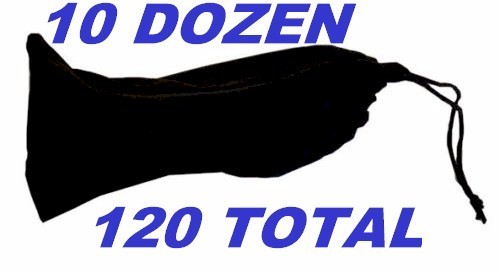 Wholesale Lot 10 dozen 120 total  Black Sunglasses Carrying Pouch Case + Cleaner