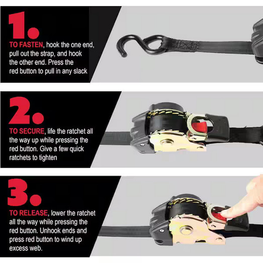 10 ft. Retractable Ratcheting Tie-Downs (2-Pack)