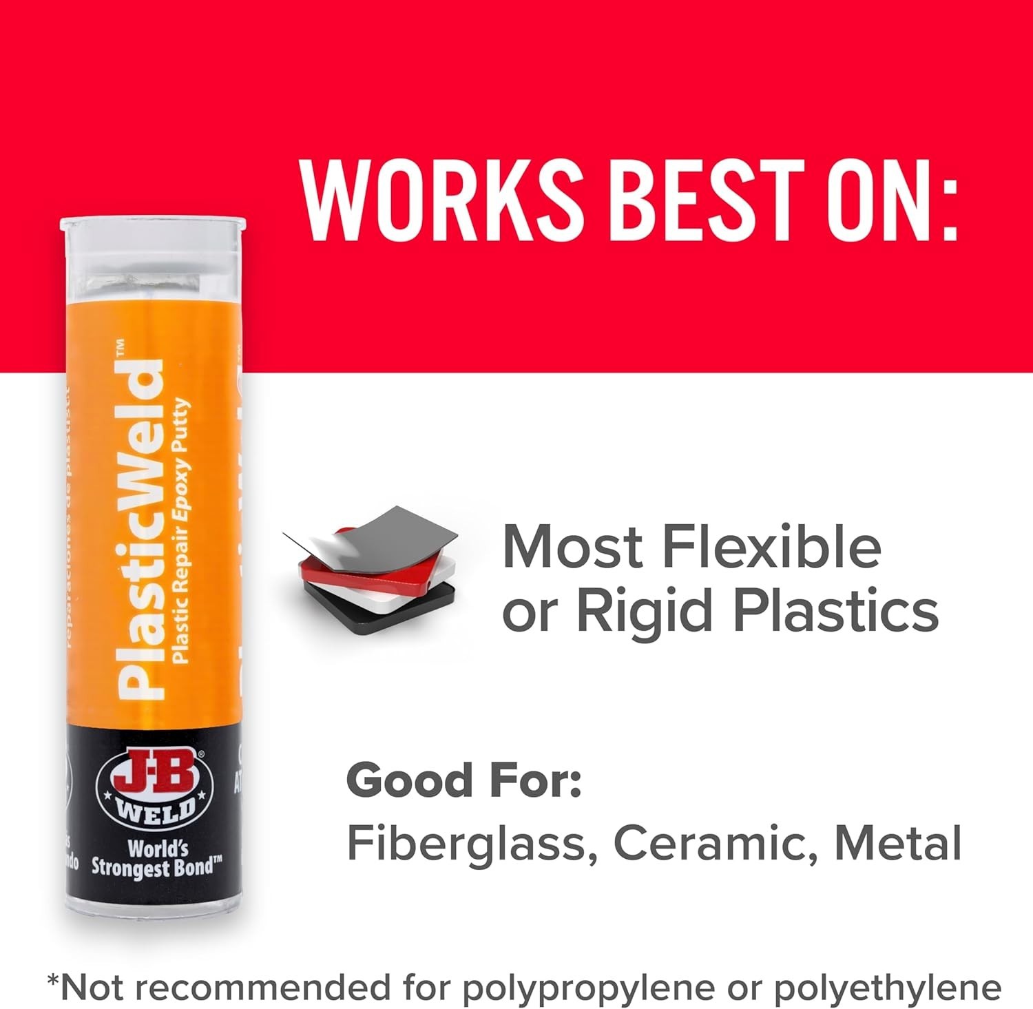 2 oz. PlasticWeld Repair Epoxy Putty - Fast Cure & Versatile for DIY Projects