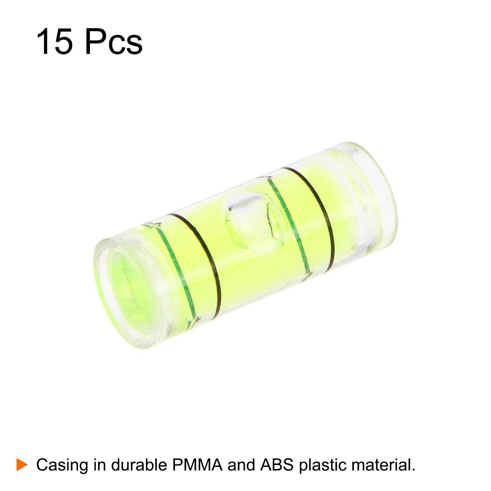 15pcs Small Cylindrical Bubble Level Vials 6x15mm Levels Measuring Tools
