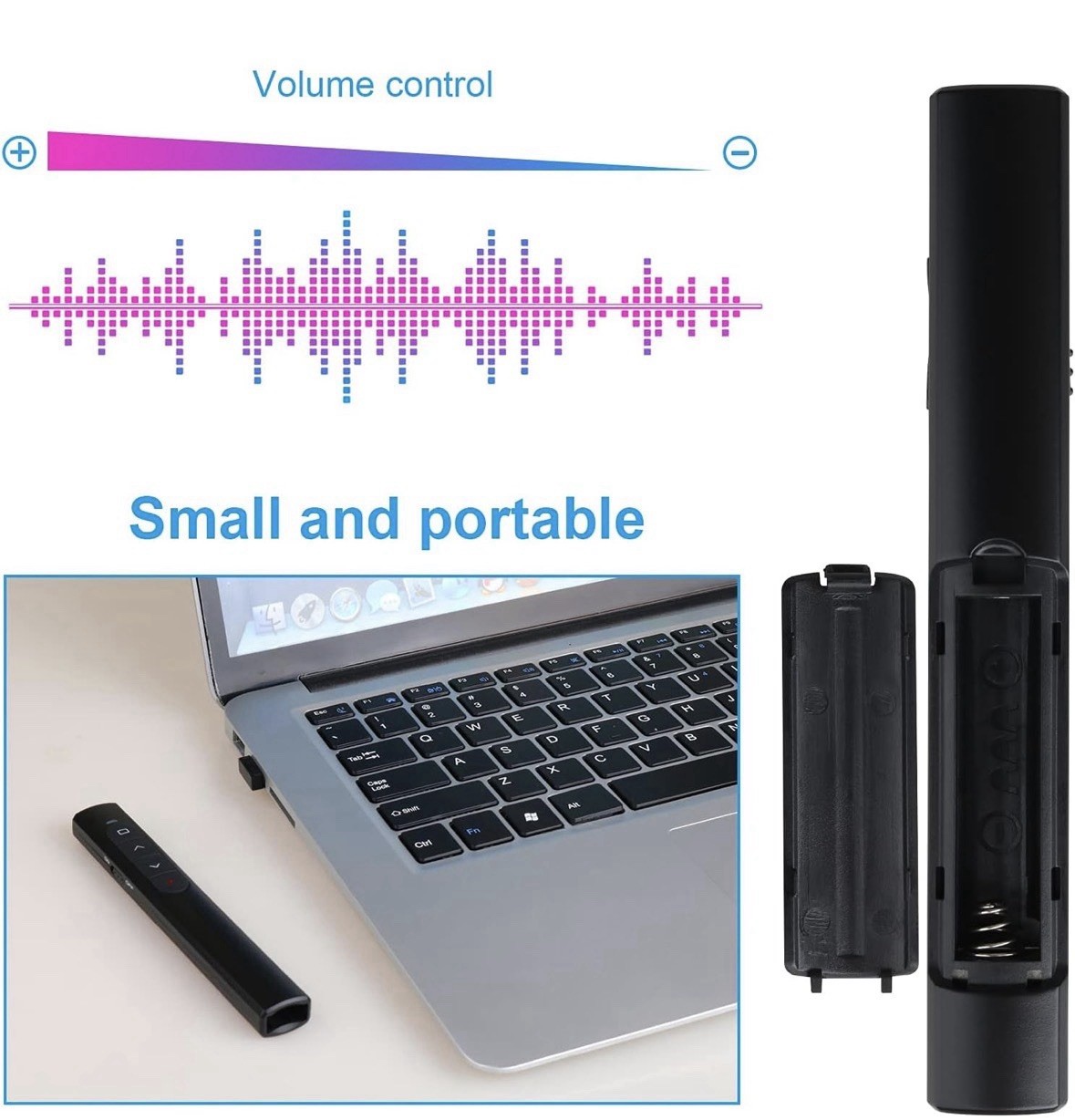 2 Units) Wireless Presenter Remote, Presentation Clicker With Hyperlink & Volume
