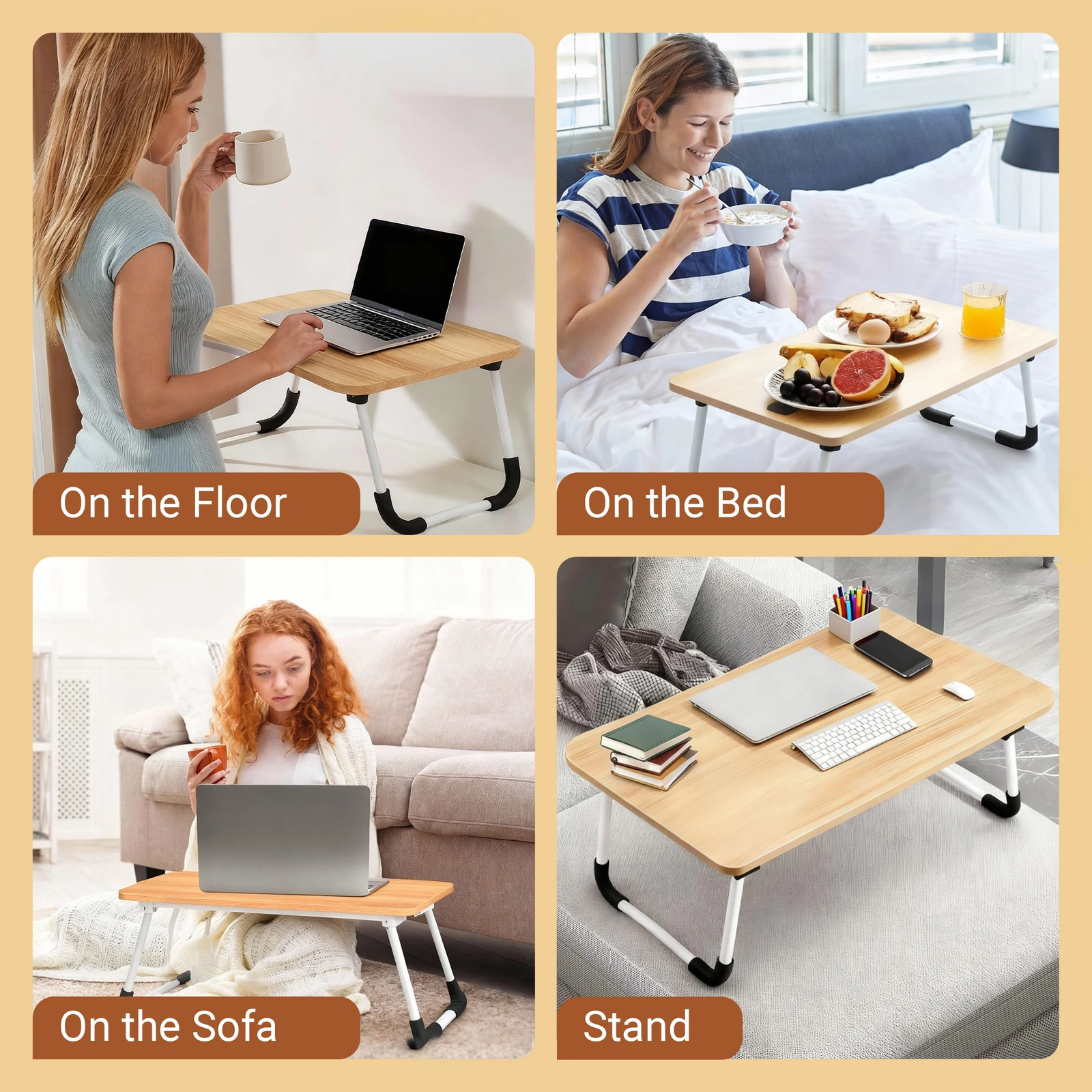Lap Desk Foldable 23.6 Inch Portable Bed Table