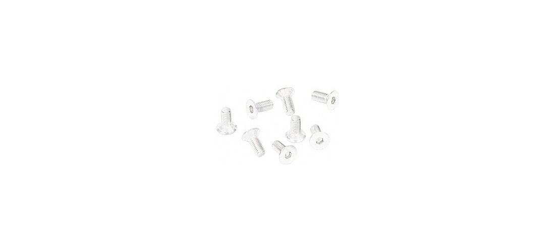 CRL A615W White 6 mm x 15 mm Cover Plate Flat Allen Head Screws - pack of 8