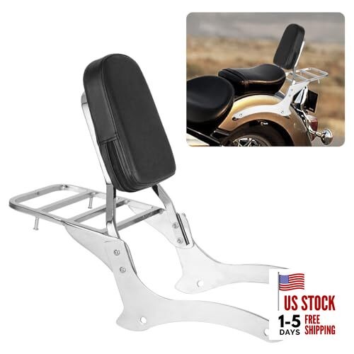 Motorcycle Rear Backrest Sissy Bar With Luggage Rack Compatible With For 1999