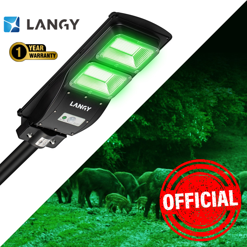 LANGY Solar hog light for hunting ,motion active green Light for Hunting