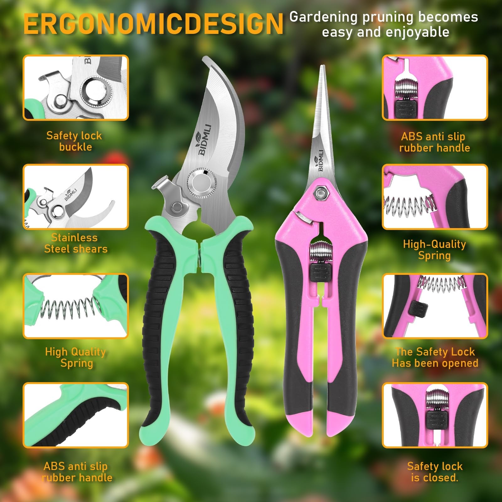 4-Pack Multifunctional Garden Scissors Set-BIDMLI Moderate, Multicolor-set 2