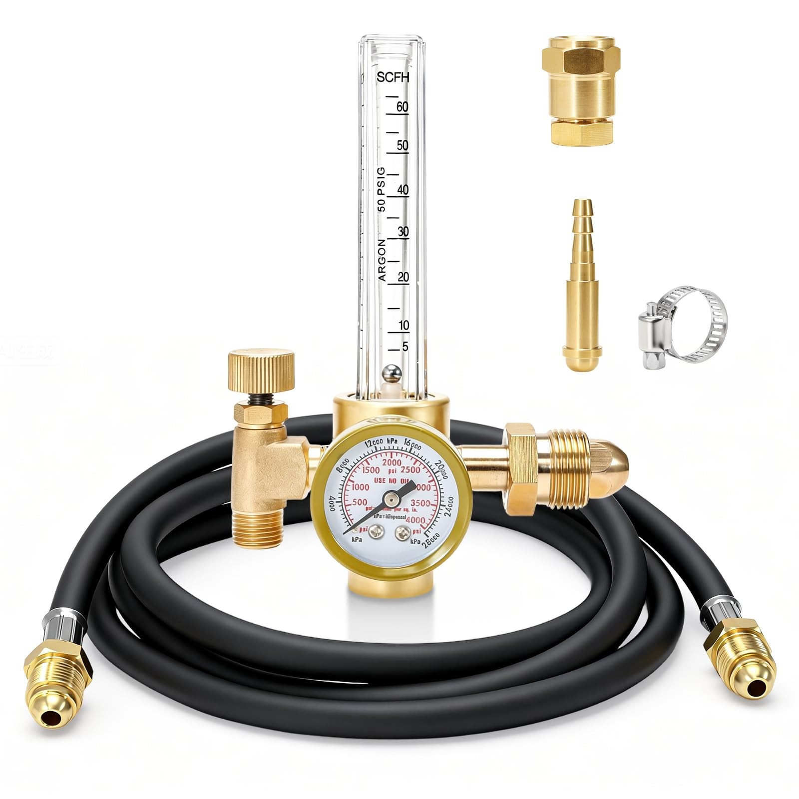 Argon Regulator Flow Meter Gauge With Welding Hose For MIG TIG Gas
