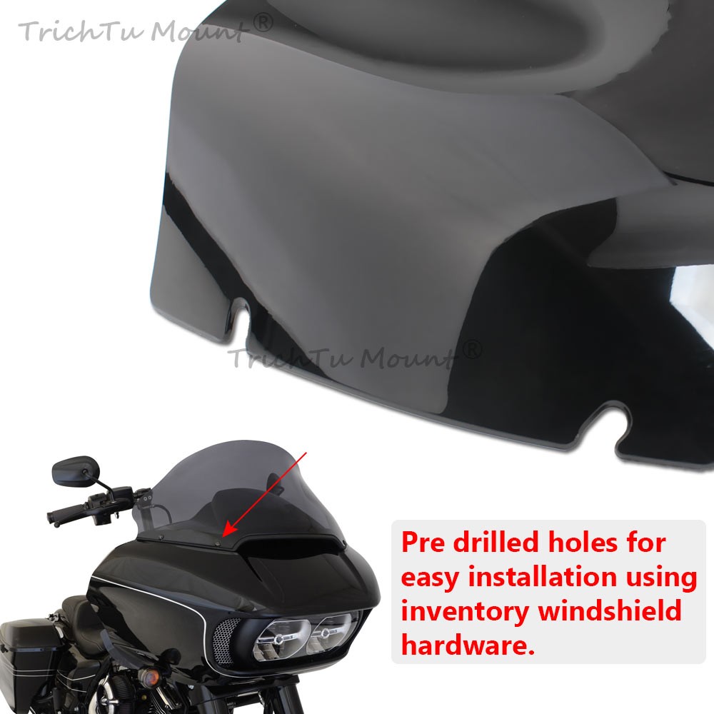 Black Wave Windshield Windscreen For Harley Road Glide FLTR FLTRX 15-2022 Black