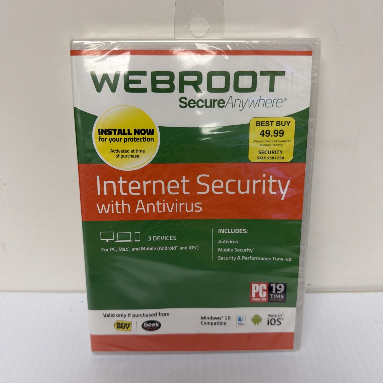 Webroot Secure Anywhere Internet Security 3 Device Software CD Windows IOS Mac