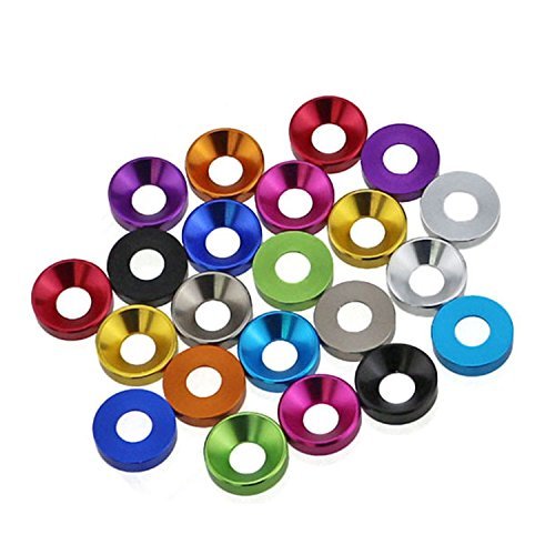 10pcs Various Colors  - Aluminum Anodized M3 Countersunk Washers RC 1/10 1/8