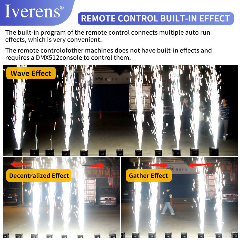 2Pack 750W Cold Spark Machine Firework Machine DMX DJ Stage Effect with Handle