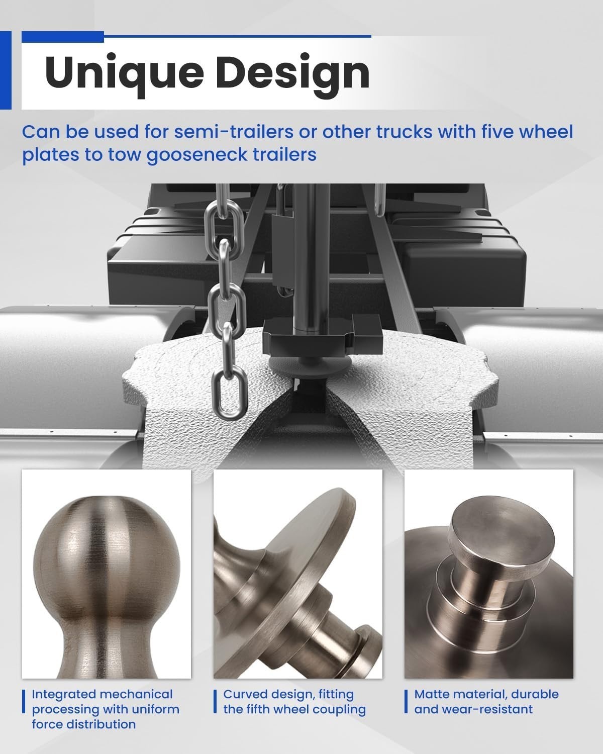 5th Wheel to Gooseneck Adapter Kingpin to Gooseneck Ball Adapter Fit Trailer