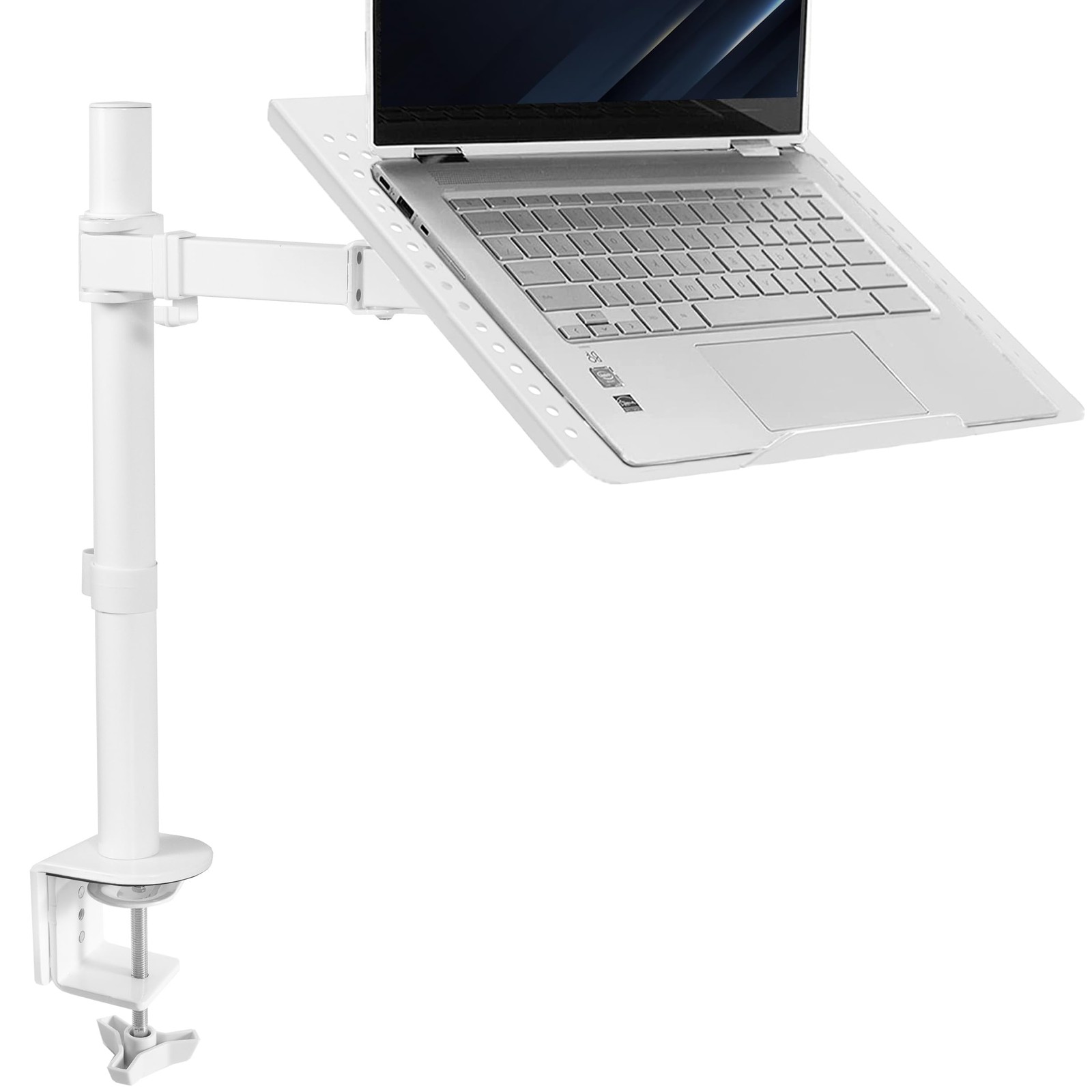 VIVO Single Laptop Notebook Desk Mount Stand, Fully Adjustable White