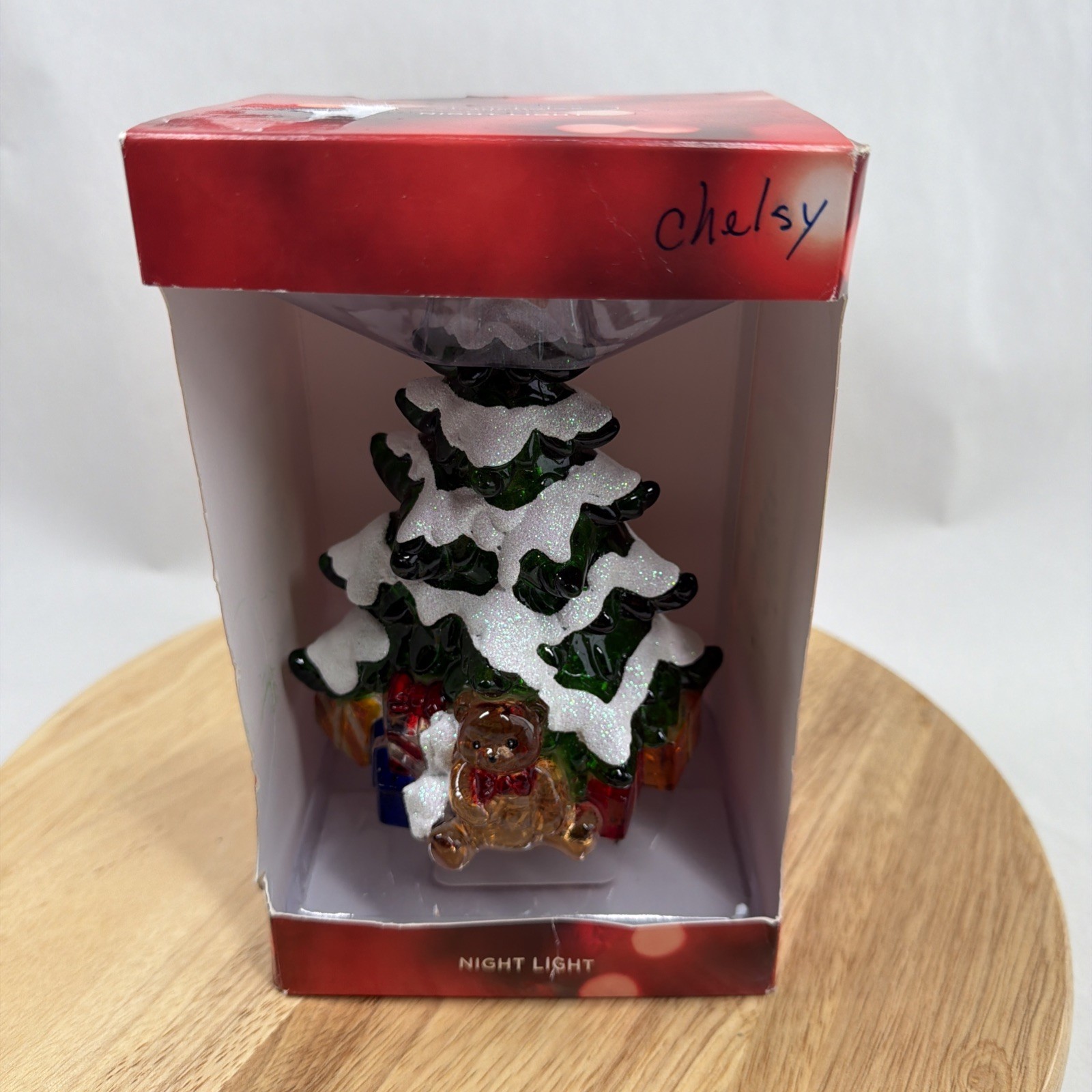 Saint Nicholas Square Highlight Christmas Tree With Presents And Bear
