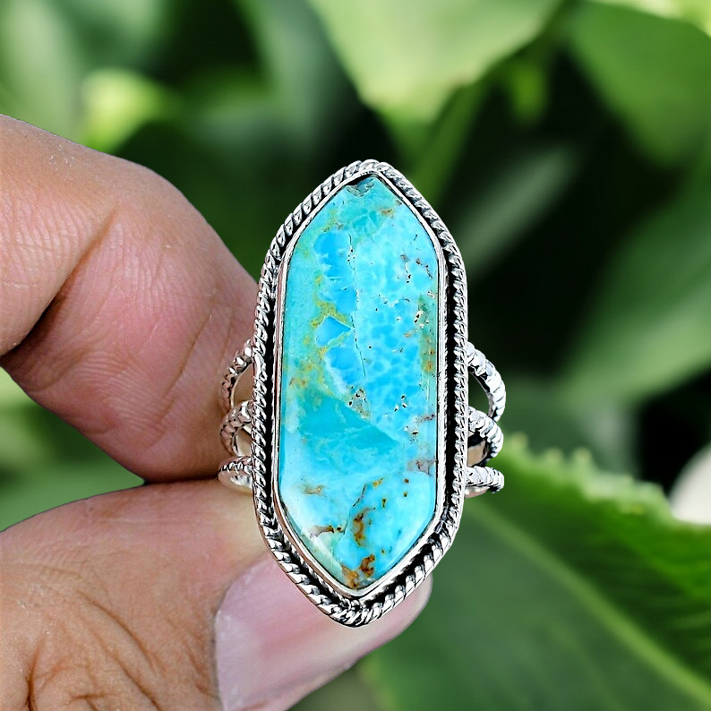 Turquoise Ring 925 Sterling Silver Ring Handmade Gemstone Ring Women's Ring