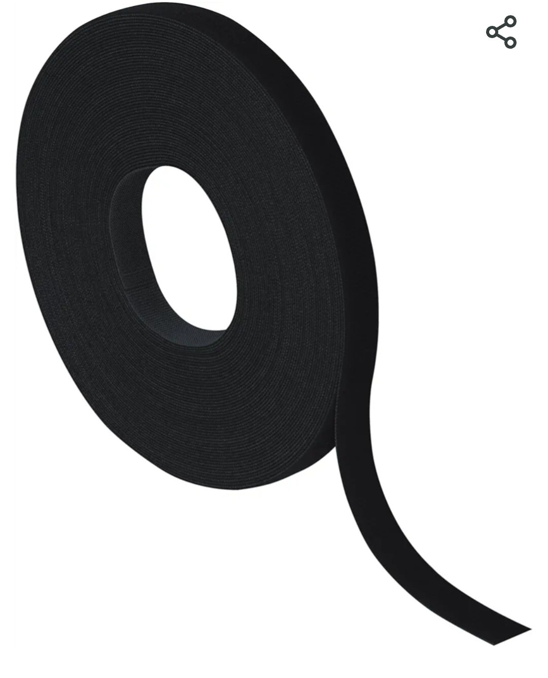 Velcro Self-Grip Straps- 1/2" x 75'  Black 1/Case