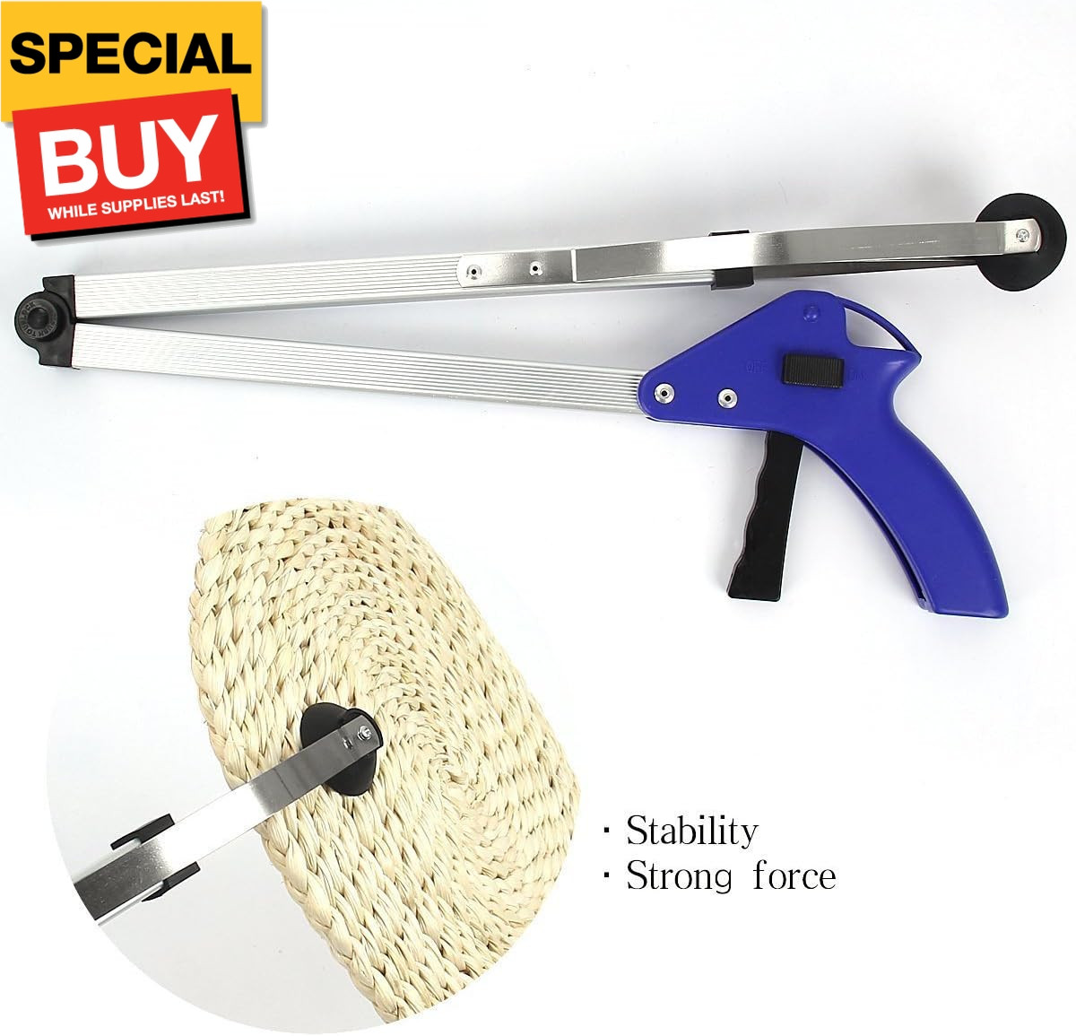 Reacher Grabber 32 Inch Extra Long Folding Reaching Claw Heavy Duty Mobility Aid