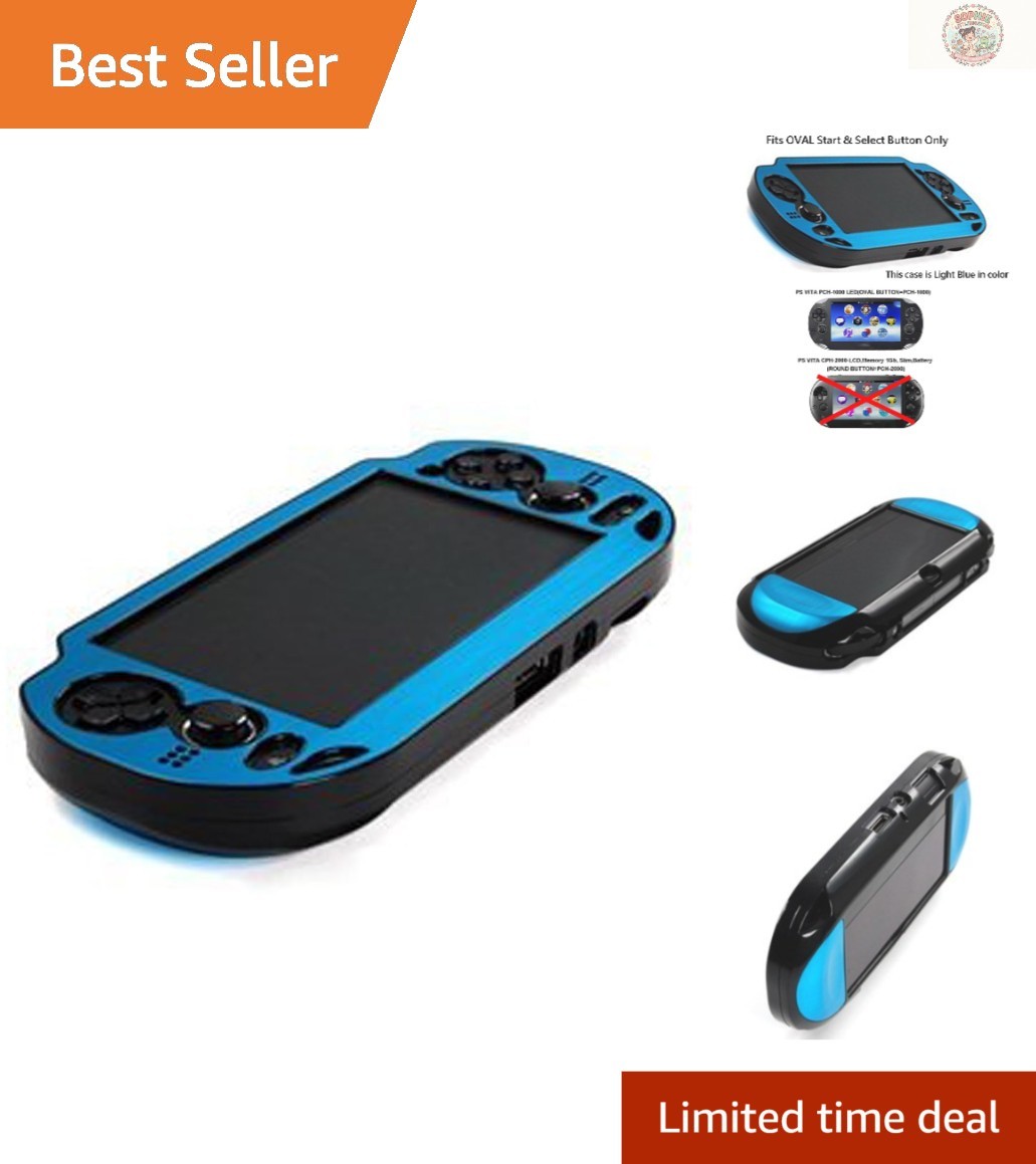 Luxury Hard Case with Aluminum Faceplate for PS VITA 1000 Series - Light Blue