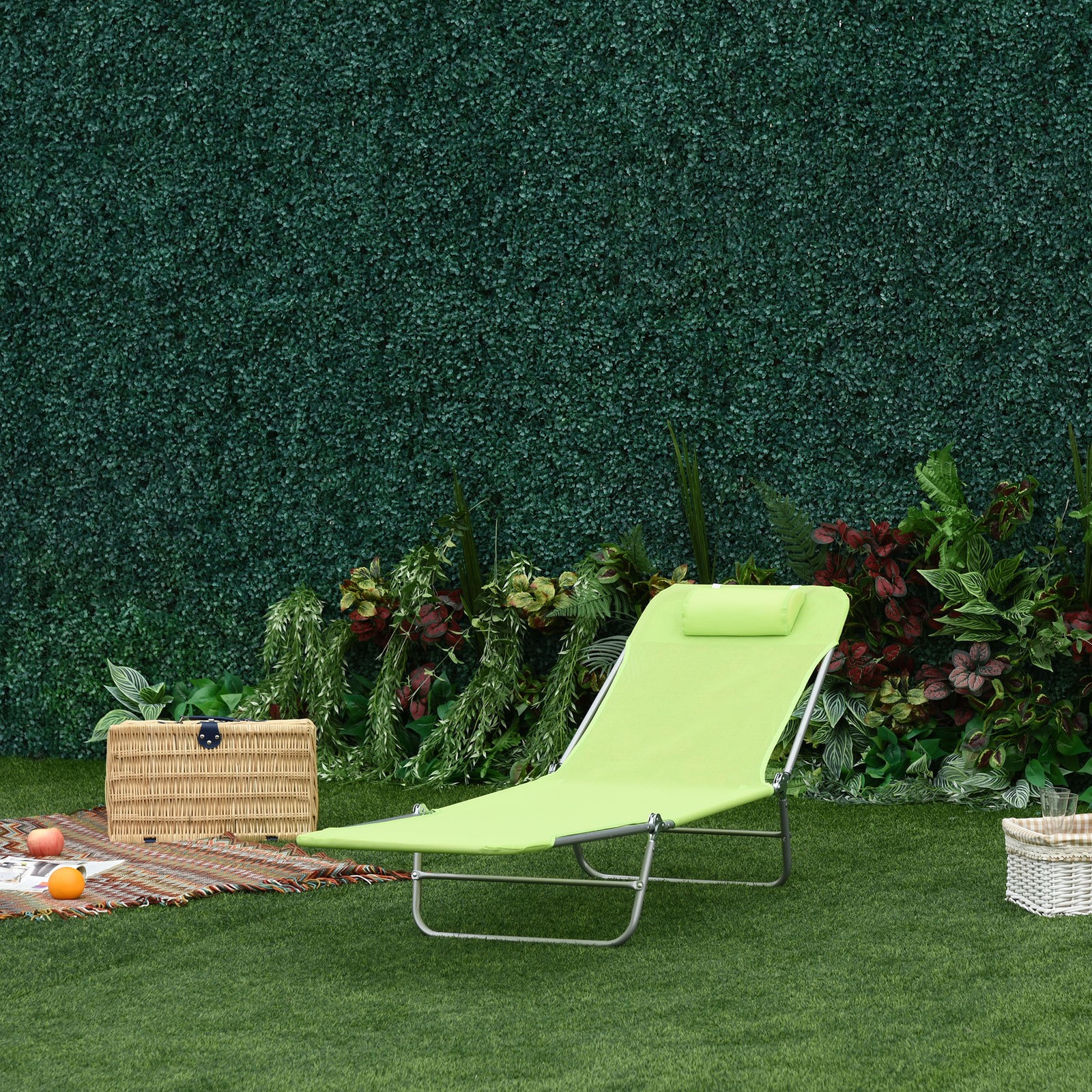 Folding Chaise Lounge Pool Chair Outdoor Sun Tanning Chairs for Beach Yard Patio