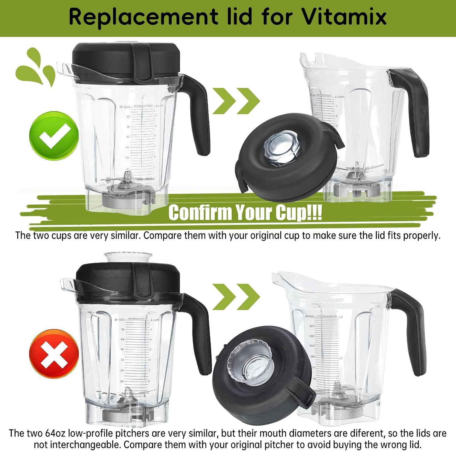 for Vitamix Lid Replacement⭐64oz Low-Profile for Vitamix⭐750 Replacement ⭐⭐⭐