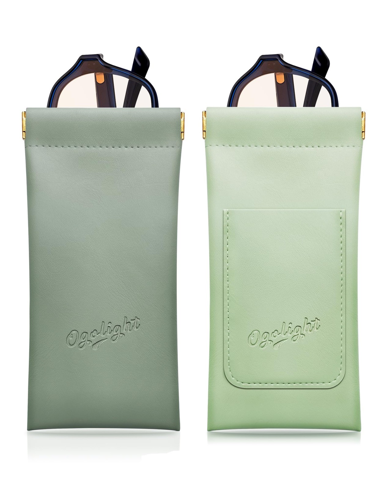 Eyeglass Cases Soft 2 Pack - Squeeze Top Anti Scratch Sunglasses Soft Case fo...