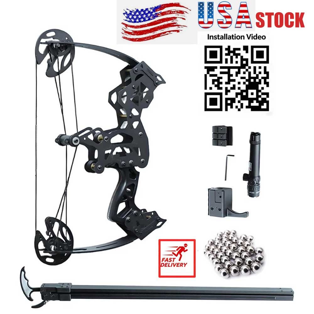 Sale Archery Mini Compound Bow Shoot Rapid Bow Shooter Steel Ball Launcher 45lb