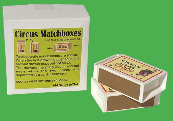 CIRCUS MATCHBOXES Ghost Magic Trick Pops Out Pocket Acrobatic Moving Match Box
