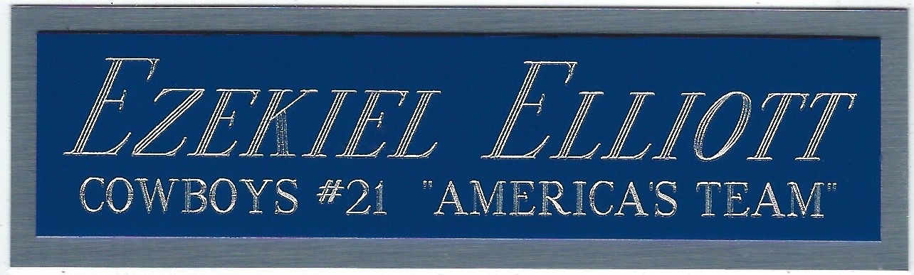 EZEKIEL ELLIOTT COWBOYS NAMEPLATE AUTOGRAPH Signed HELMET-JERSEY-FOOTBALL-PHOTO