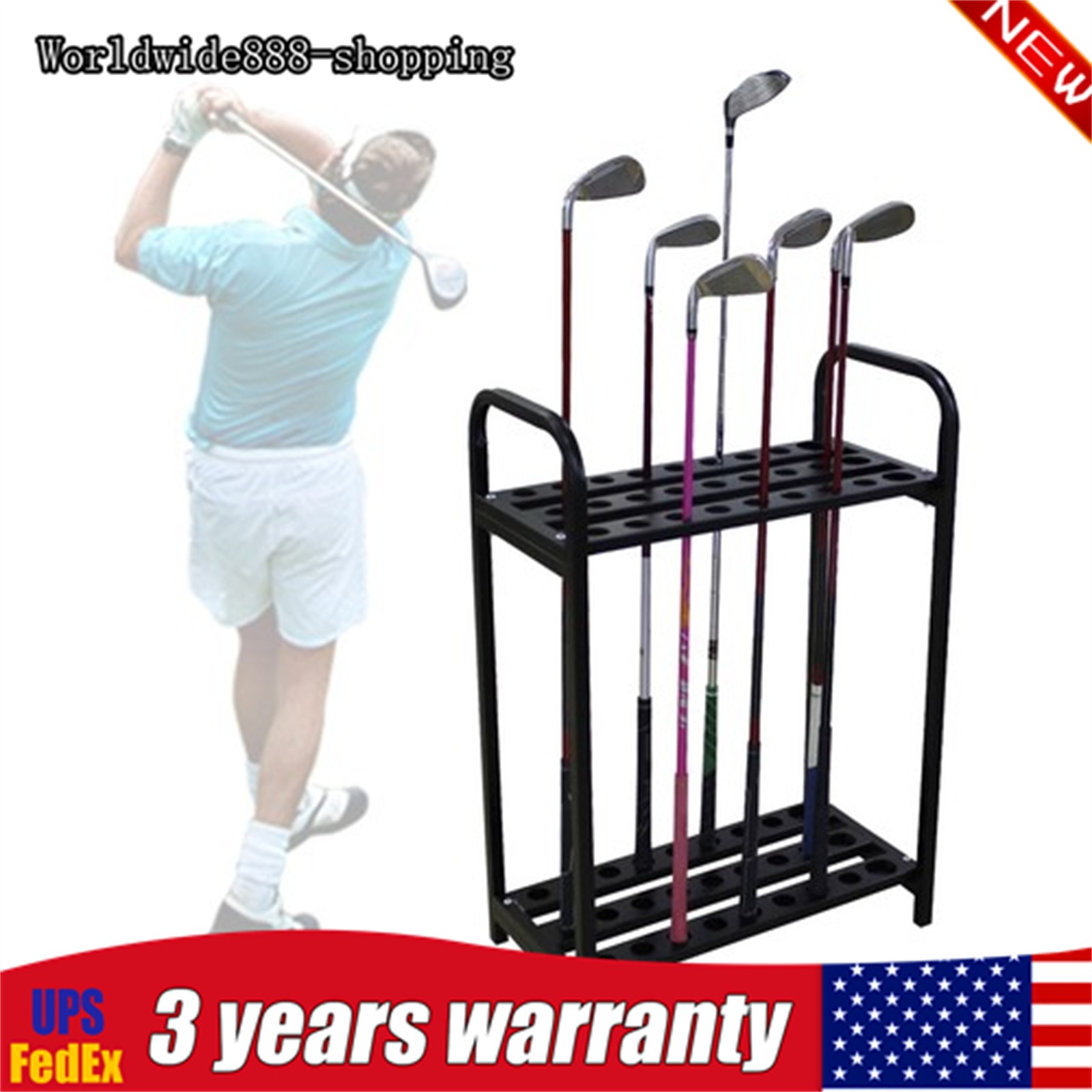 Metal 27 Clubs Holder Organizers Golf Club Display Rack Golf Club Display Stand