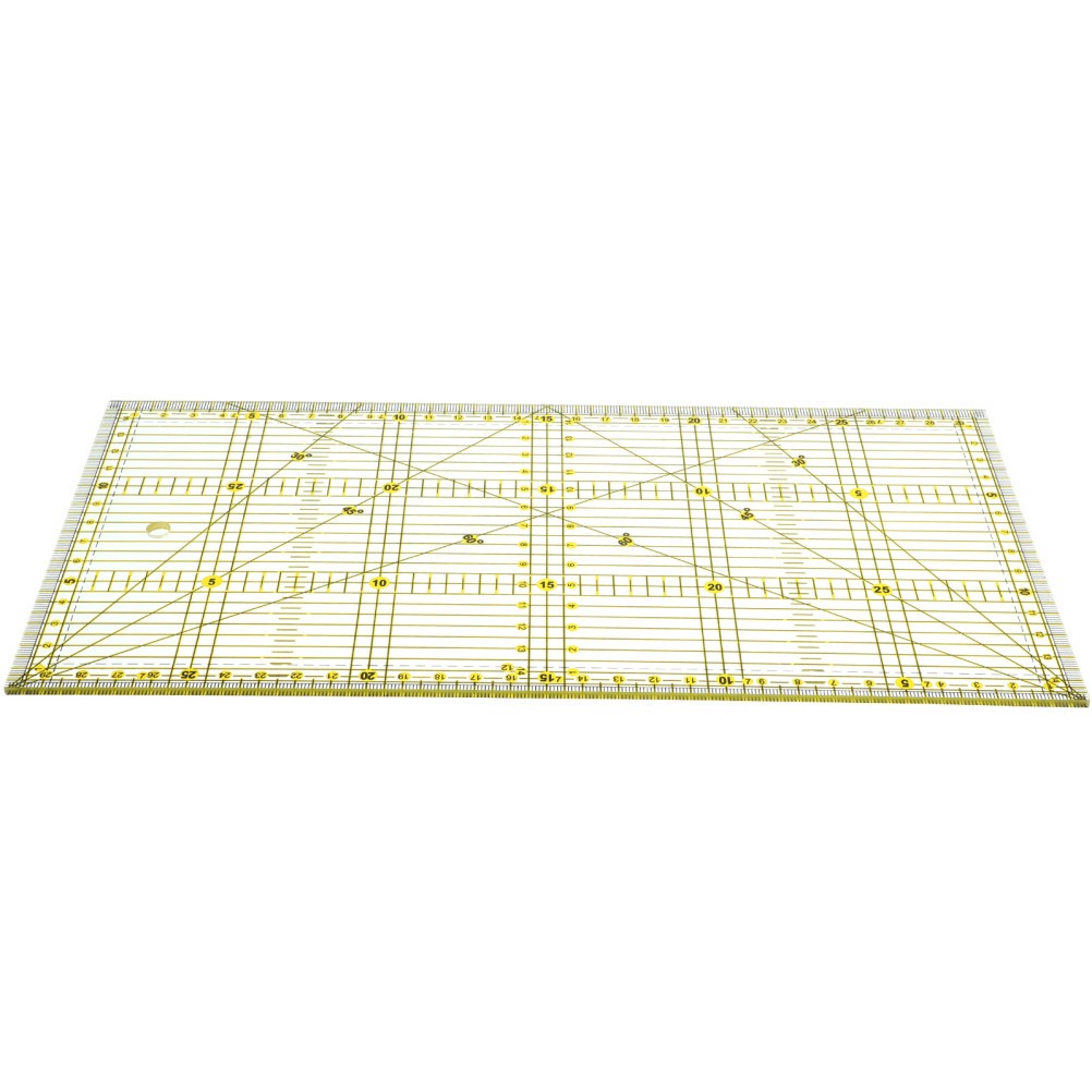 Multi Colored Patchwork Ruler with Contrasting Lines for Easy Fabric Visibility