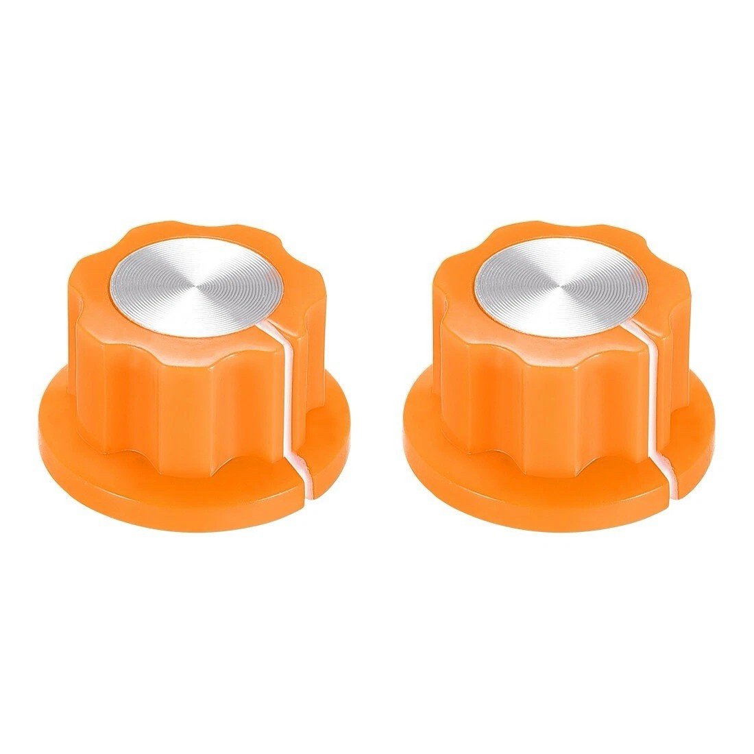 uxcell 2 PCS Orange Potentiometer Knobs 20mm x 12mm 1/4" Shaft Aluminum Brass