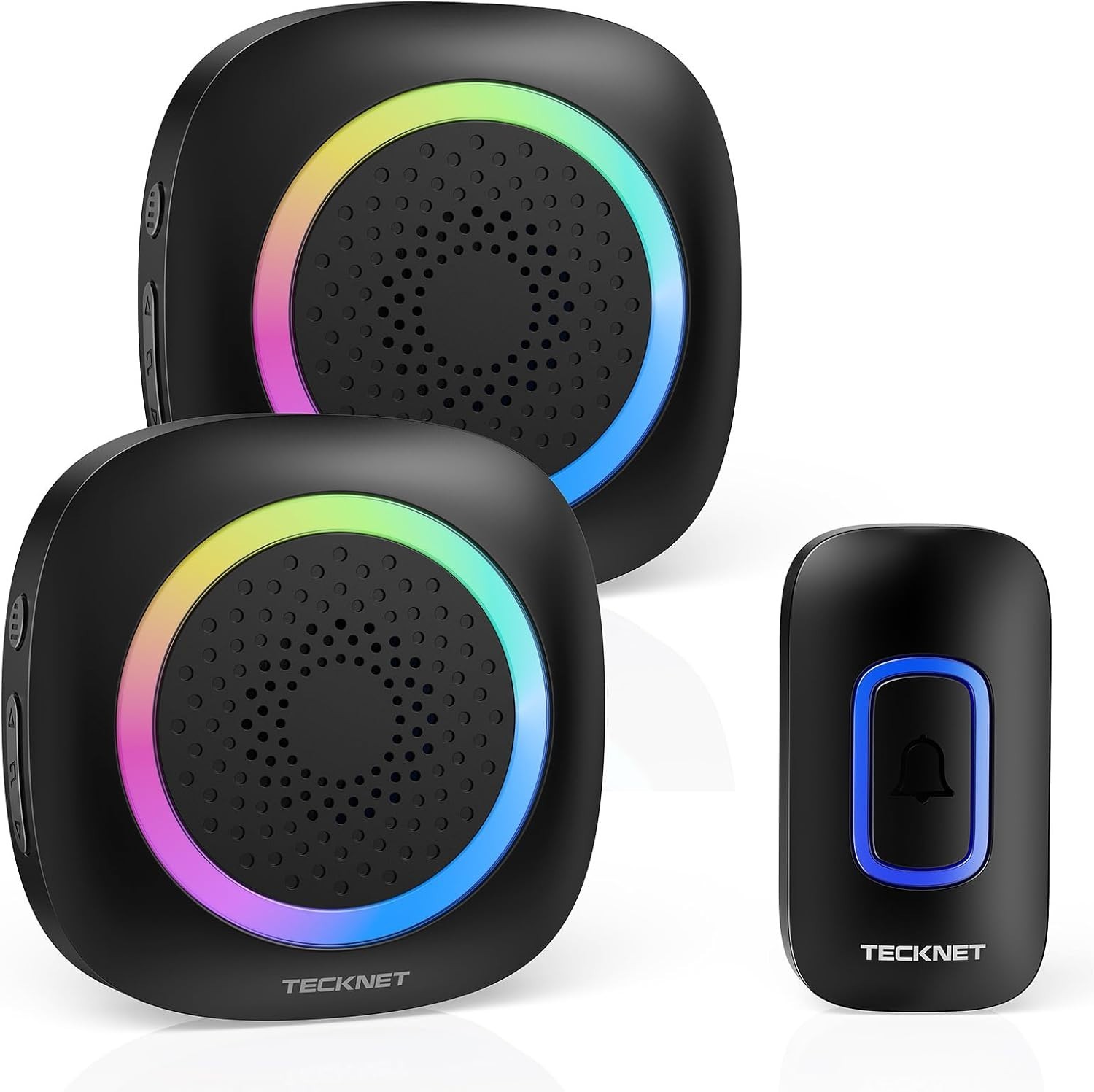 TECKNET Wireless Doorbell with 2 Portable Receivers, Battery Powered Doorbell