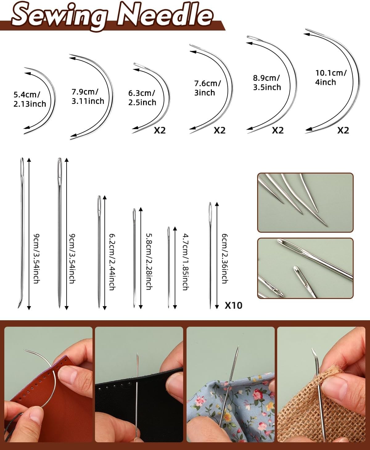 BAGERLA Heavy Duty Sewing Kit, 48pcs Needle and Thread Kit with Upholstery...