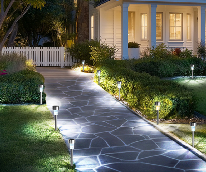 12 Pack Solar Pathway Lights Outdoor Waterproof Stainless Steel Garden Yard Lamp