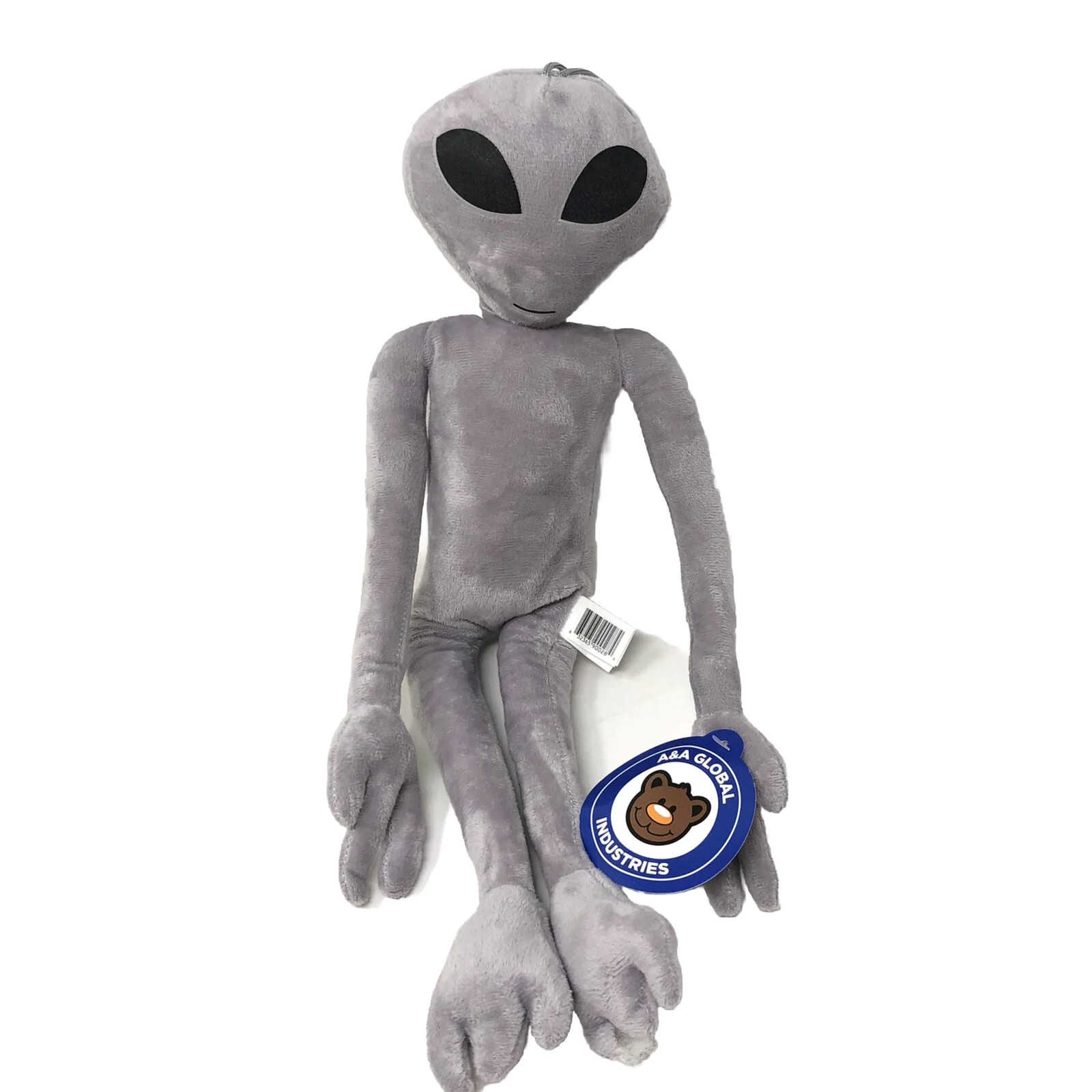 19.5-Inch Alien Plush Lime Green Eyes Glow In The Dark Plush Toy-Gray