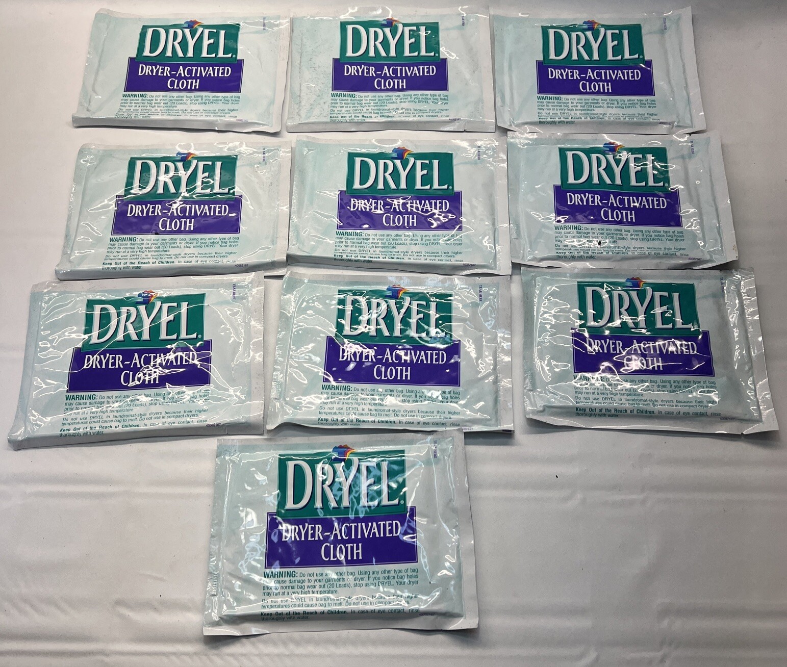 Dryel Dry Cleaning Original Refill Cloths Discontinued Lot Of 10 Sealed 1998 NOS