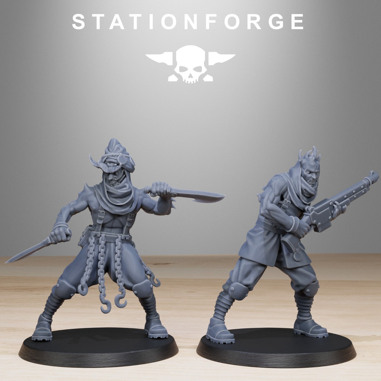 Station Forge Miniature Corrupted Guard Lechers Sci Fi Grim Dark Proxy Minis RPG