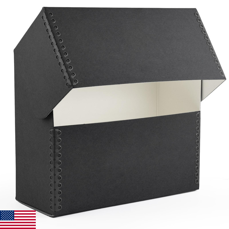 Lineco Archival Document Storage Metal Edge Acid-Free Black Boxboard Organize