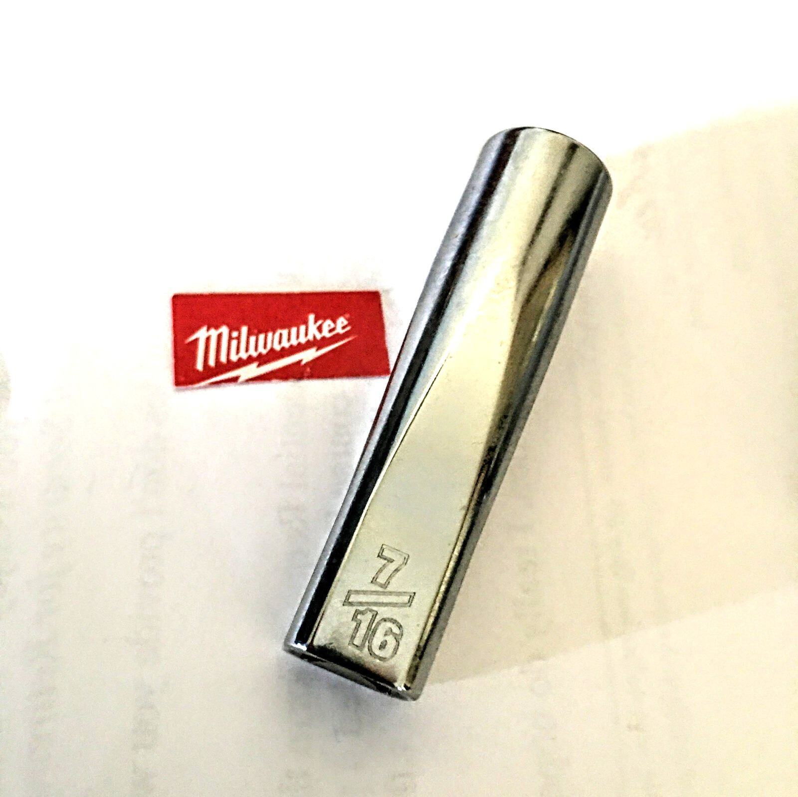 Milwaukee 7/16 in x 3/8 In. Dr  6-Point Deep Socket Free USA Shipping