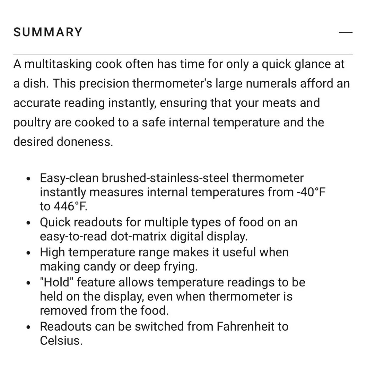 Williams Sonoma Digital Instant Read thermometer