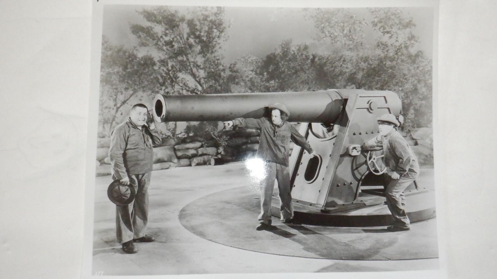 THREE STOOGES Glossy 8x10 Photo E WITH CANNON 3