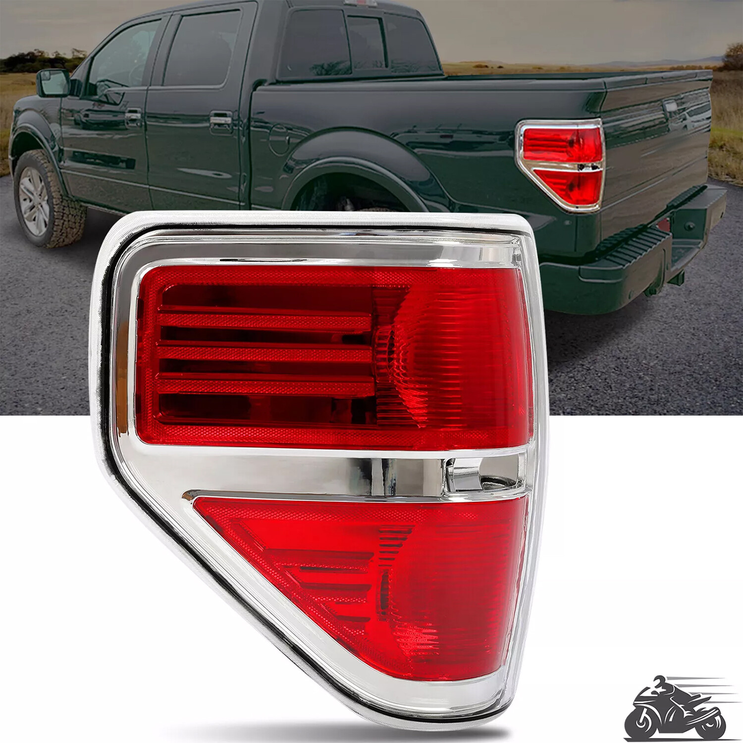 Left Driver Side Tail Light Brake Lamp Red For Ford F150 F-150 Pickup 2009-2014